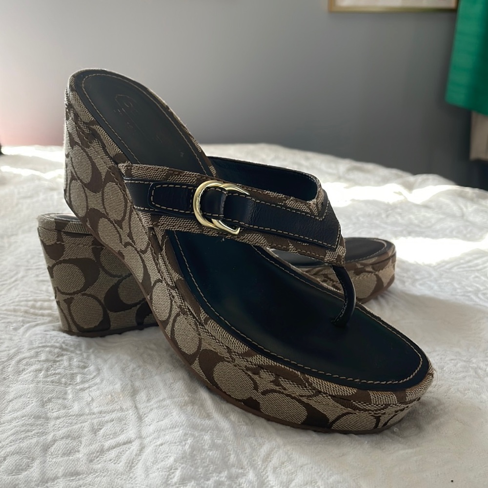 COACH Siganture Evelina wedge sandals size 8.5